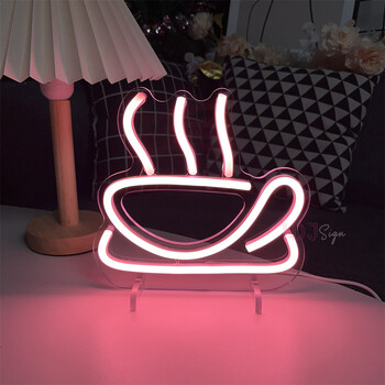 Επιτραπέζιο φωτιστικό πάρτι Coffee Neon Light Επιγραφή LED Neon για Βιτρίνα Καφετέριας Art Διακόσμηση Δωματίου Φωτιστικά Νέον Πολύχρωμο Φωτιστικό Νέον Διακόσμηση δωματίου