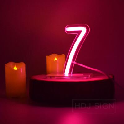 Φωτιστικό Neon Νυχτερινό Φωτιστικό Αριθμό Κατάλληλο για Υπνοδωμάτιο Σπίτι Cafe Επετειακό πάρτι γενεθλίων Διακοσμητικό επιτραπέζιο φωτιστικό