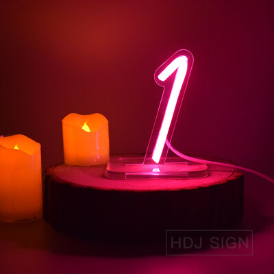 Φωτιστικό Neon Νυχτερινό Φωτιστικό Αριθμό Κατάλληλο για Υπνοδωμάτιο Σπίτι Cafe Επετειακό πάρτι γενεθλίων Διακοσμητικό επιτραπέζιο φωτιστικό