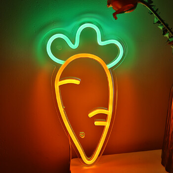 1 τμχ Carrot LED Art Wall Art Φωτιστικό νέον για πάρτι κουζίνας δωματίου Shop Pub Club Decoration 12,01\'\'*6,5\'\'