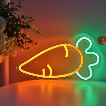 1 τμχ Carrot LED Art Wall Art Φωτιστικό νέον για πάρτι κουζίνας δωματίου Shop Pub Club Decoration 12,01\'\'*6,5\'\'