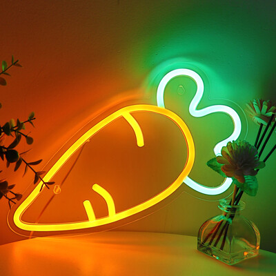 1 τμχ Carrot LED Art Wall Art Φωτιστικό νέον για πάρτι κουζίνας δωματίου Shop Pub Club Decoration 12,01``*6,5``