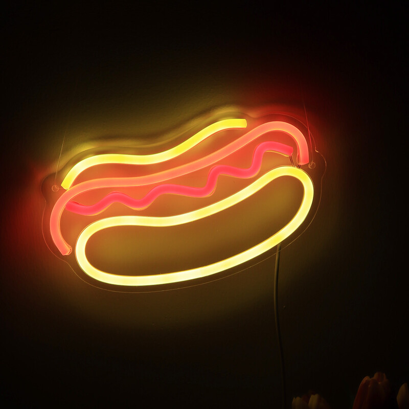 1 ΤΕΜ. Super Bright 5V Hot Dog Τοίχου LED Νυχτερινής Πινακίδας Νέον Φωτιστικό για Εστιατόριο Κατάστημα σνακ μπαρ Διακόσμηση κουζίνας 9,13``*6,06``