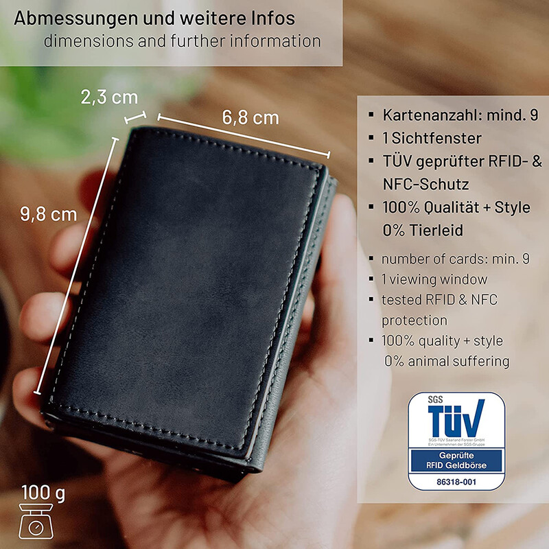 YE TREE īstas ādas kredītkaršu maks vīriešiem rāvējslēdzējs Vieds uznirstošais karšu turētājs Monētu Rfid biznesa alumīnija metāla vīriešu maks