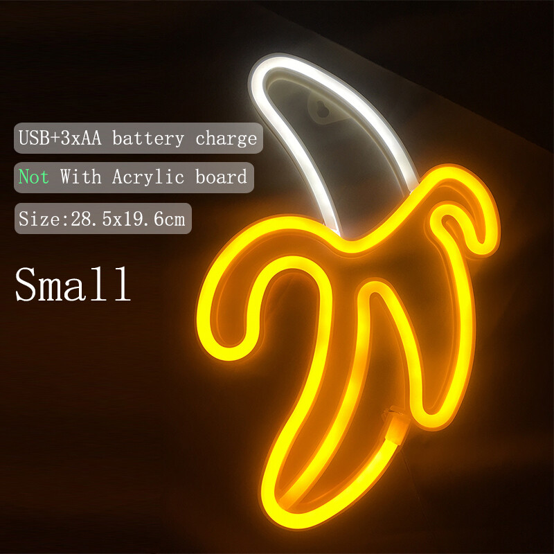 Wanxing Banana Shape Neoninės šviesos iškabos Kambario sienų dekoro lempa LED Neoninė lempa Sieninis Menas Neoniniai naktiniai šviestuvai Pakabinami LED vakarėliui