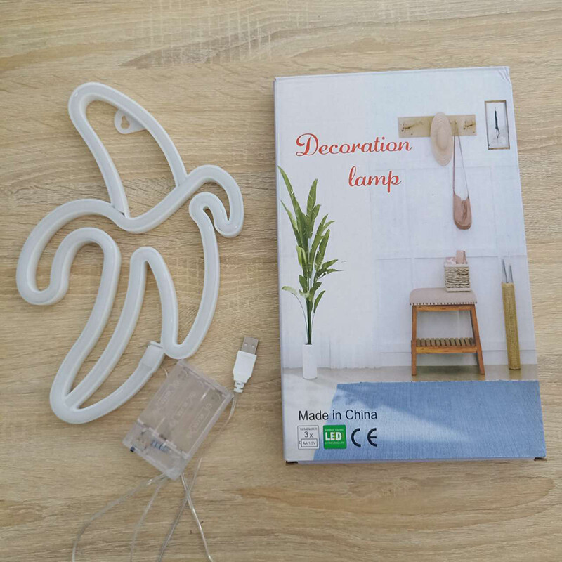 Wanxing Banana Shape Neoninės šviesos iškabos Kambario sienų dekoro lempa LED Neoninė lempa Sieninis Menas Neoniniai naktiniai šviestuvai Pakabinami LED vakarėliui