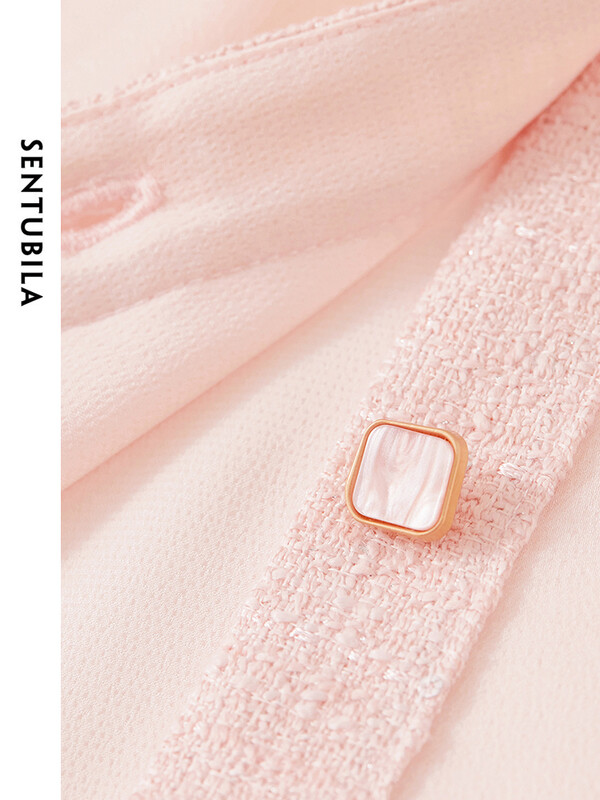 SENTUBILA Cămașă și bluză roz, cu șireturi, fundite, femei, primăvară 2024, birou, damă, top elegant cu mâneci lungi, haine pentru femei 141C53245