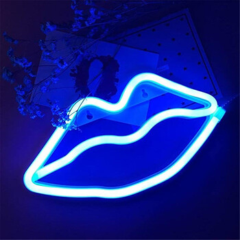 LED Neon Light Lips Κόκκινο Ροζ Μπλε Λευκό Μωβ Ζεστές πολύχρωμες πινακίδες με USB/AA*3 Powered για Γαμήλια Διακοσμήσεις Τοίχων Δωματίου