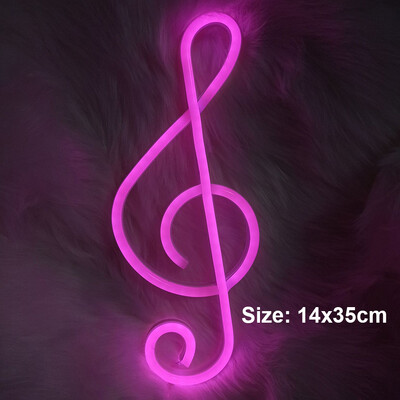 LED muzikos nata Neoninės šviesos lempos simbolis Figūra Naktinės lemputės Koncertų klasės kambario dekoras USB + baterijų dėžutė maitinamas naktinis šviestuvas