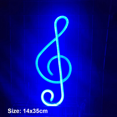 LED muzikos nata Neoninės šviesos lempos simbolis Figūra Naktinės lemputės Koncertų klasės kambario dekoras USB + baterijų dėžutė maitinamas naktinis šviestuvas