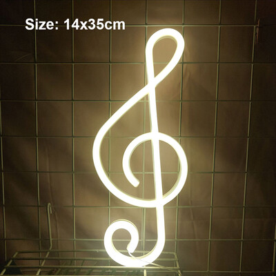 LED muzikos nata Neoninės šviesos lempos simbolis Figūra Naktinės lemputės Koncertų klasės kambario dekoras USB + baterijų dėžutė maitinamas naktinis šviestuvas