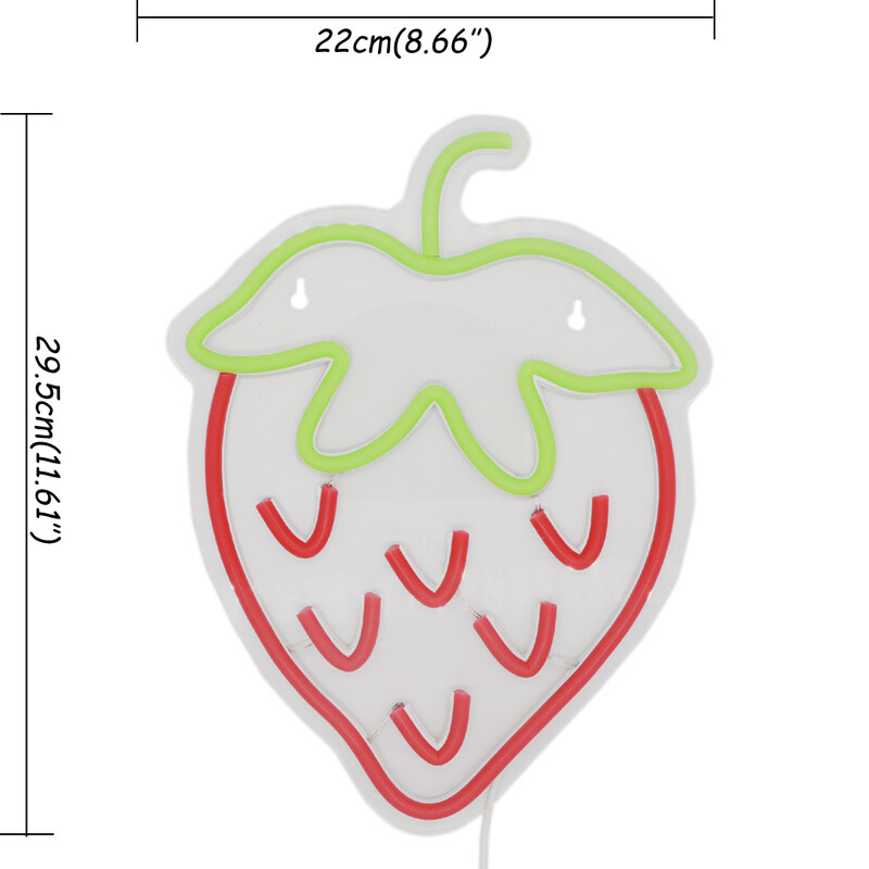 1vnt braškių sieninis LED neoninis šviestuvas vaisių parduotuvės sienai vakarėliui virtuvės kambario dekoravimui 11,61``*8,66``