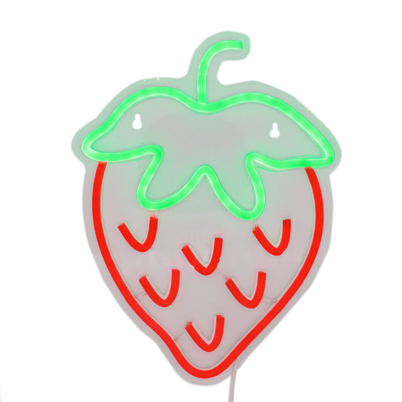 1vnt braškių sieninis LED neoninis šviestuvas vaisių parduotuvės sienai vakarėliui virtuvės kambario dekoravimui 11,61``*8,66``