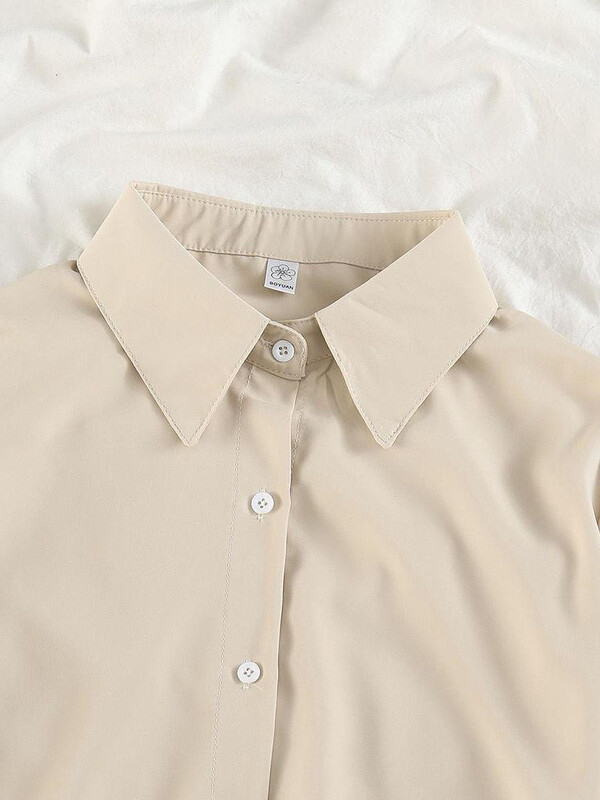 Jmprs σιφόν Γυναικεία λεπτά πουκάμισα Καλοκαιρινό μακρυμάνικο μαλακό πουκάμισο αντιηλιακής προστασίας Κορεάτικο με χαλαρό κουμπί επάνω Γυναικεία μπλουζάκια γραφείου