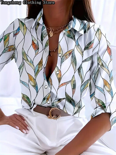 2024. gada vasaras sieviešu apdrukāts ledus zīda krekls ar garām piedurknēm, neatkarīga stacija, jauns, populārs Havaju brīvdienu apģērbs