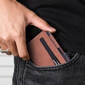 Πορτοφόλι υψηλής ποιότητας PU Πορτοφόλι Ανδρικό πορτοφόλι πολλαπλών λειτουργιών κράμα αλουμινίου