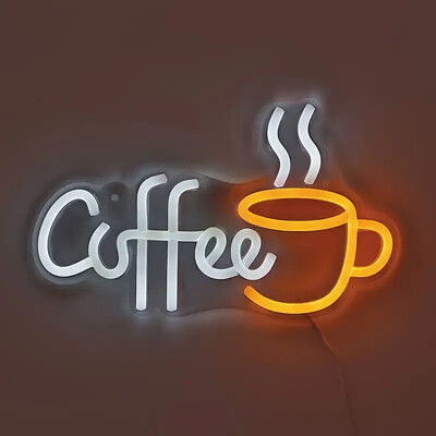 Cafea cu ceașcă LED Neon Art Semn Lumină pentru cameră de petrecere Pub Club Ceai cu lapte Cafenea Decorare de perete Cadouri Semne cu neon reglabile