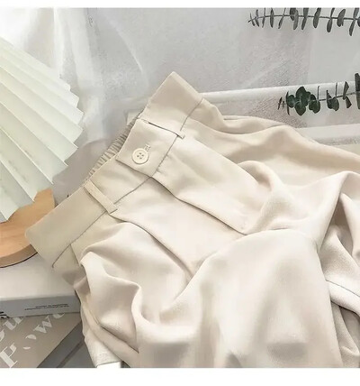 Μόδα ελαστικό ψηλόμεσο γυναικείο παντελόνι Άνοιξη φθινόπωρο casual χαλαρό μαύρο παντελόνι γυναικείο κοστούμι με εννέα πόντους Παντελόνι Streetwear