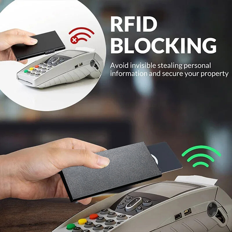 Smart Wallet hitelkártyatartó fém vékony vékony férfi női pénztárcák felugró minimalista pénztárca kis fekete pénztárca fém pénztárca