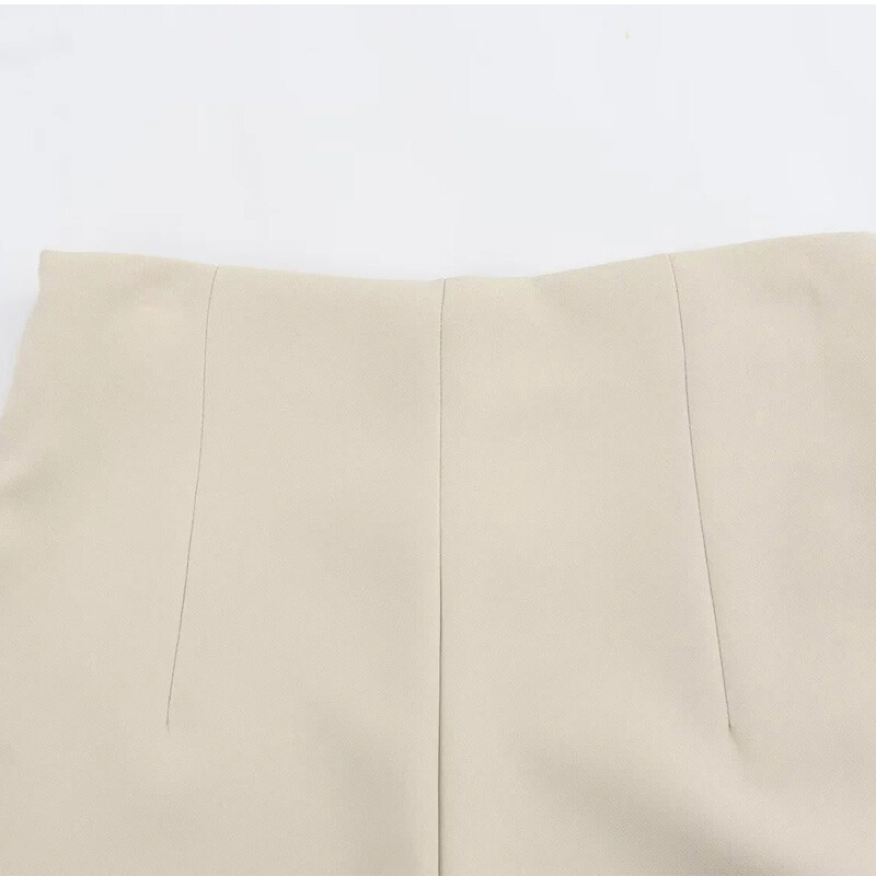 TRAF 2024 Moteriškos kelnės aukštu juosmeniu, plačios skystos kelnės, moteriškos biuro laisvalaikio sutrumpintos kelnės Moteriškos vasarinės klostuotos kelnės