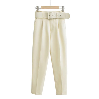 Nova ženska odjeća UNIZERA 2023. jesen/zima Novi modni stil Svestrane ležerne hlače s širokim remenom