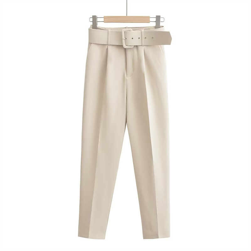 Nova ženska odjeća UNIZERA 2023. jesen/zima Novi modni stil Svestrane ležerne hlače s širokim remenom