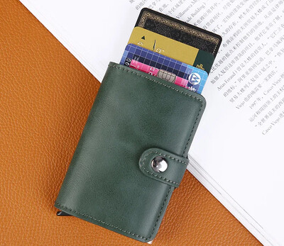 Αυτόματο πορτοφόλι θήκης πιστωτικής κάρτας 2021 Luxury Travel Aluminium RFID Pop Up Blocking Wallets Bank Organizer τσάντας επαγγελματικών καρτών