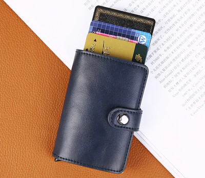 Αυτόματο πορτοφόλι θήκης πιστωτικής κάρτας 2021 Luxury Travel Aluminium RFID Pop Up Blocking Wallets Bank Organizer τσάντας επαγγελματικών καρτών