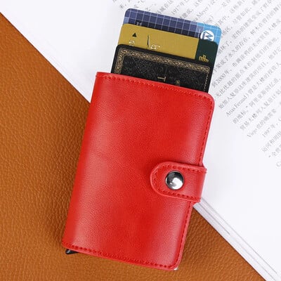 Αυτόματο πορτοφόλι θήκης πιστωτικής κάρτας 2021 Luxury Travel Aluminium RFID Pop Up Blocking Wallets Bank Organizer τσάντας επαγγελματικών καρτών