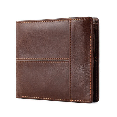 Muški novčanik RFID-zaštićen kožni dvostruki novčanik Muški ekstra kapacitet Muški novčanik Kožni dvostruki ultratanki novčanik za kreditnu karticu