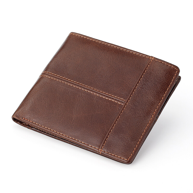 Muški novčanik RFID-zaštićen kožni dvostruki novčanik Muški ekstra kapacitet Muški novčanik Kožni dvostruki ultratanki novčanik za kreditnu karticu