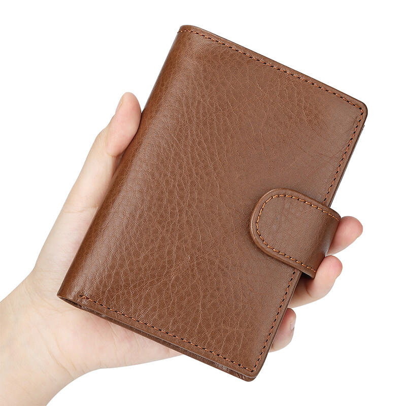 Augstākās kvalitātes īstas govs ādas maks vīriešu īsa dizaina somiņa ar pases fotoattēlu turētāju vīriešu sajūga makiem