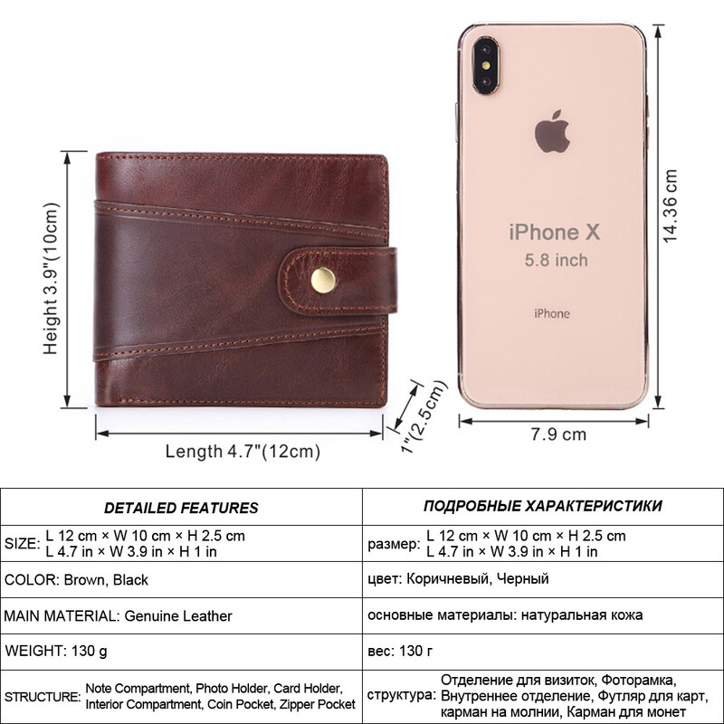 Muški novčanik Rfid Vintage novčanici od prave kože za muškarce Držač kreditne kartice Torbica Torbica za novac Novčanik Čovjek