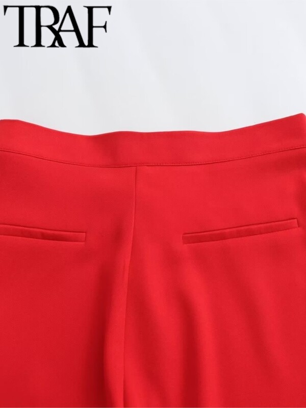 TRAF GAL 2024 Άνοιξη Γυναικεία 3 Χρώματα Casual Ψηλόμεση Χάρεμ Παντελόνι Αστραγάλου Μόδα Φερμουάρ Παντελόνι μία τσέπη Γραφείο Lady Bottom Y2k