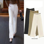 Fehér nadrág tavaszi őszi magas derekú női öltöny nadrág Advanced Sense irodai női elegáns egyenes nadrág fekete khaki nadrág