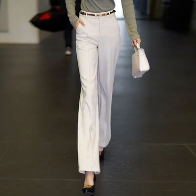 Fehér nadrág tavaszi őszi magas derekú női öltöny nadrág Advanced Sense irodai női elegáns egyenes nadrág fekete khaki nadrág