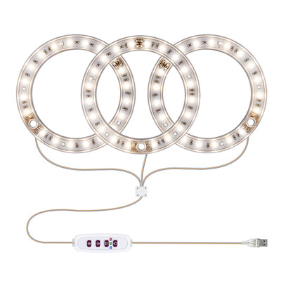 1/2/3/4 Heads Angel Ring viso spektro LED auginimo lemputė su 20–80 LED 5 pritemdomų lygių augalų apšvietimas kambariniams augalams