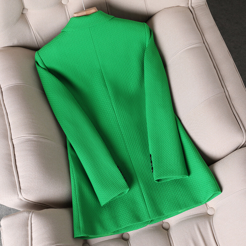 Γυναικείο Επίσημο Μπλέιζερ Γυναικείο Γυναικείο Πορτοκαλί Μαύρο Πράσινο Καρό Μακρυμάνικο Μονόστηθο Δουλειά Μπουφάν για Φθινοπωρινό Χειμώνα