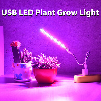 Lampă de creștere cu LED-uri USB 14 LED-uri Roșu 7 LED-uri Albastru Lampă de creștere a plantelor cu spectru complet Lampă de creștere de birou pentru semințe de plante cu efect de seră de interior