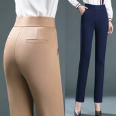 Visokokvalitetne ženske ležerne tajice Elastične radne hlače visokog struka Chubby Pant Proljetno/ljetne hlače za putovanje na posao Hlače s ravnim nogavicama