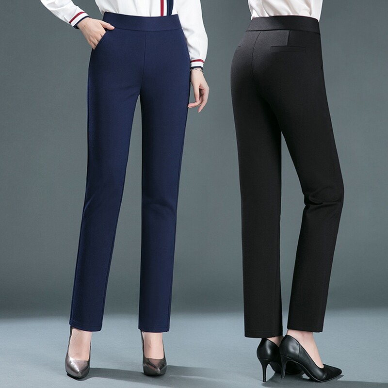 Visokokvalitetne ženske ležerne tajice Elastične radne hlače visokog struka Chubby Pant Proljetno/ljetne hlače za putovanje na posao Hlače s ravnim nogavicama