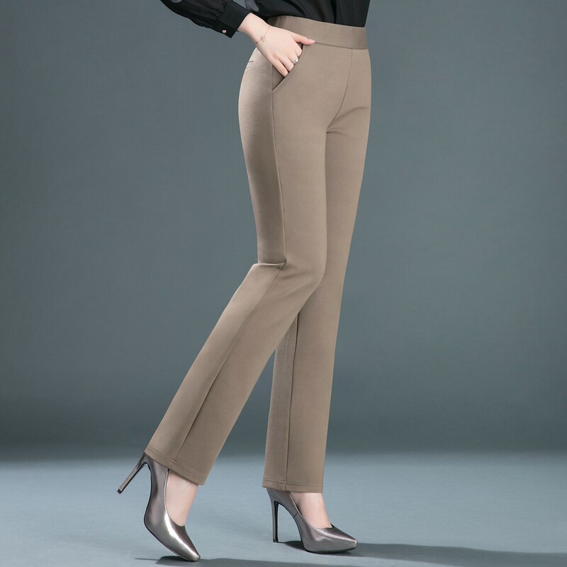 Visokokvalitetne ženske ležerne tajice Elastične radne hlače visokog struka Chubby Pant Proljetno/ljetne hlače za putovanje na posao Hlače s ravnim nogavicama