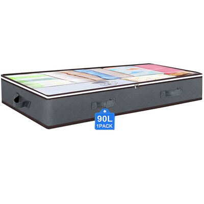 Cutie de depozitare nețesută sub pat cuvertură Organizator dulap haine Praf rezistent la umiditate Geanta de finisare Cutie pliabilă de depozitare 100x50x15