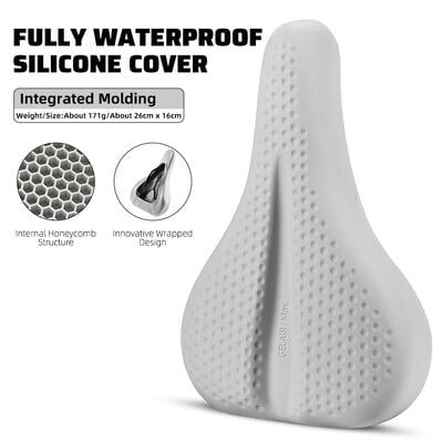 WEST BIKING Κάλυμμα σέλας ποδηλάτου σιλικόνης Αντικραδασμικό εργονομικό μαξιλάρι ποδηλάτου Αντιολισθητικό ενσωματωμένο κάλυμμα καθίσματος ποδηλάτου με μαλακό καλούπι