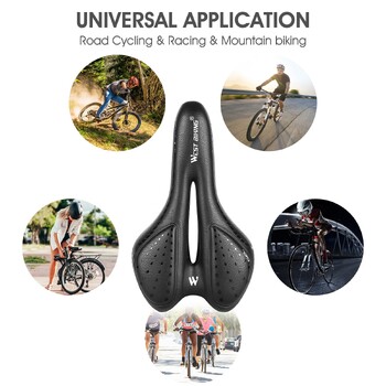 WEST BIKING Σέλα ποδηλάτου MTB Mountain Road Bicycle Seat PU Δερμάτινο Gel Ανώδυνο ποδηλατικό μαξιλάρι BMX Άνετα αντικραδασμικά ανταλλακτικά