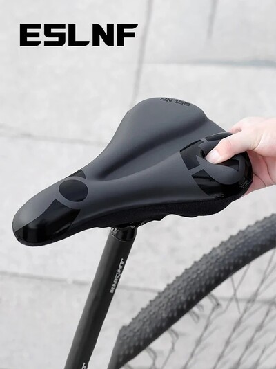ESLNF Gel μαλακό ποδήλατο Αντιολισθητικό αδιάβροχο κάλυμμα σέλας Μαξιλάρι με επένδυση αθλητικού ποδηλάτου εξωτερικού χώρου Επενδυμένο κάλυμμα καθίσματος με απορρόφηση κραδασμών