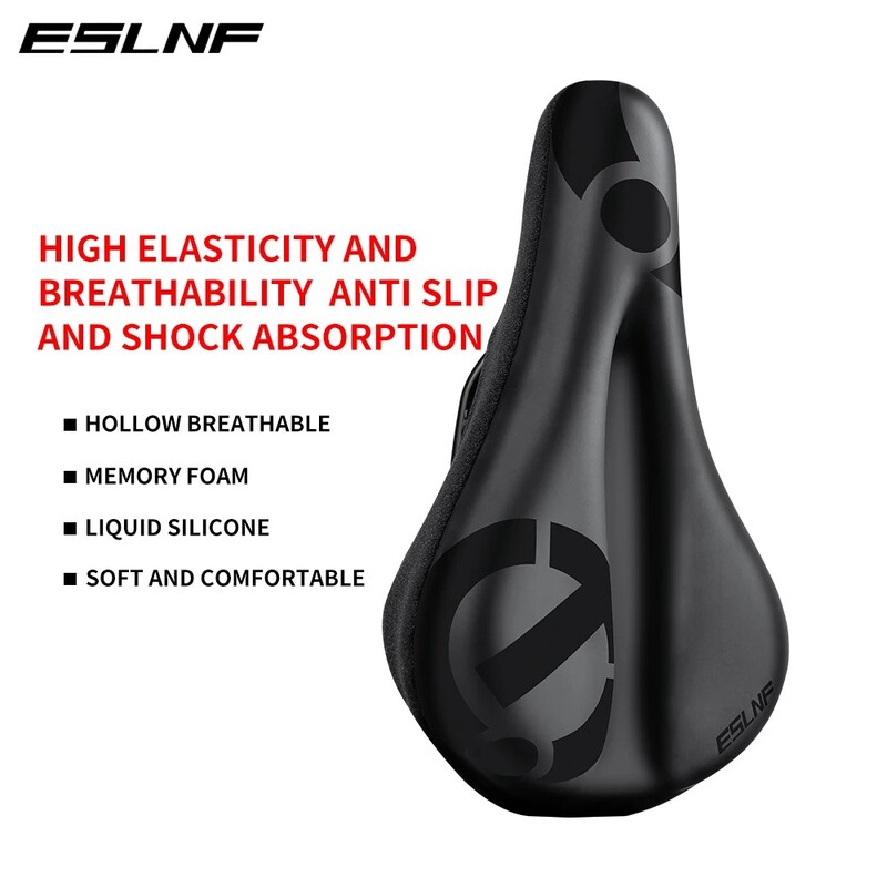 ESLNF Gel μαλακό ποδήλατο Αντιολισθητικό αδιάβροχο κάλυμμα σέλας Μαξιλάρι με επένδυση αθλητικού ποδηλάτου εξωτερικού χώρου Επενδυμένο κάλυμμα καθίσματος με απορρόφηση κραδασμών