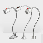 Darbinis žibintas itin ryškus skaidrus apšvietimas 110-220V 5W LED reguliuojamo kaklo fiksuoto pagrindo šviesos kištukas gali būti pritaikytas