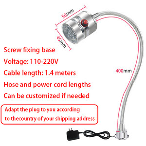 Darbinis žibintas itin ryškus skaidrus apšvietimas 110-220V 5W LED reguliuojamo kaklo fiksuoto pagrindo šviesos kištukas gali būti pritaikytas