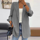 Φθινοπωρινά Γυναικεία Λεπτά Σακάκια Μπλέιζερ Γυναικεία Γυναικεία Κομψά Γυναικεία Μακρυμάνικα Μασίφ Μπλέιζερ Γυναικείας Ζακέτα